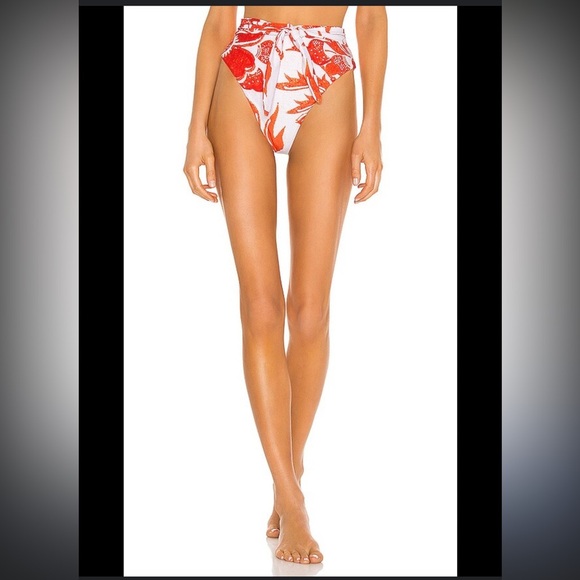 Mara Hoffman Goldie Red Multi Bikini Bottom - Picture 1 of 5